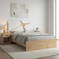 Κρεβάτι Bergamo Megapap χρώμα φυσικό οξιάς 120x200εκ.