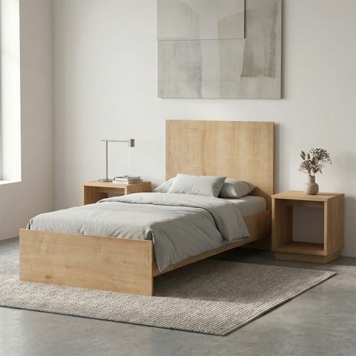 Κρεβάτι Troy Megapap χρώμα φυσικό οξιάς 100x200εκ.