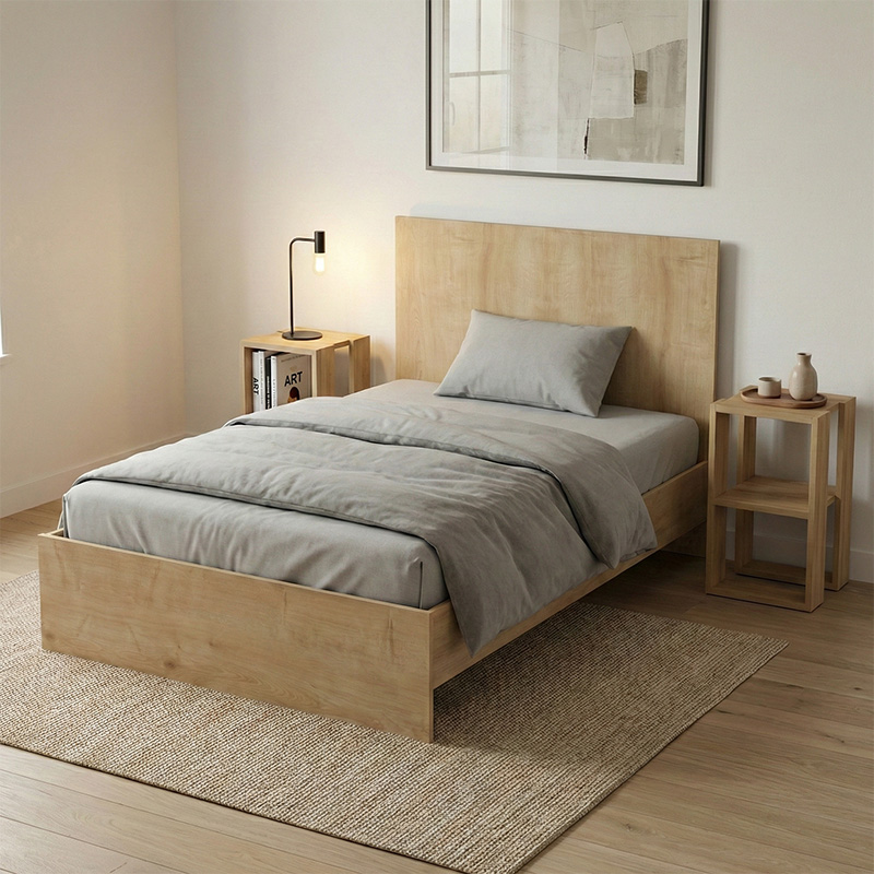 Κρεβάτι Troy Megapap χρώμα φυσικό οξιάς 120x200εκ.