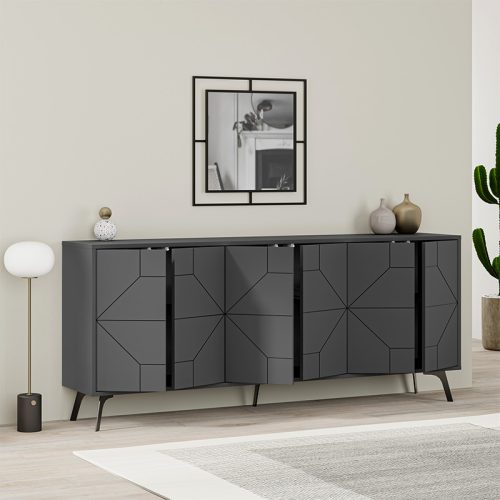 GP037-00682-1 Μπουφές Dune Megapap χρώμα ανθρακί 184x35x77,4εκ.