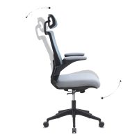 Καρέκλα γραφείου διευθυντική Belora Megapap με ύφασμα Mesh χρώμα γκρι 63,5x62x117/127εκ.