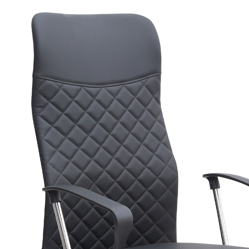 Καρέκλα γραφείου Novaro Megapap από τεχνόδερμα χρώμα μαύρο 61x68x111/121εκ.