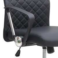 Καρέκλα γραφείου Novaro Megapap από τεχνόδερμα χρώμα μαύρο 61x68x111/121εκ.