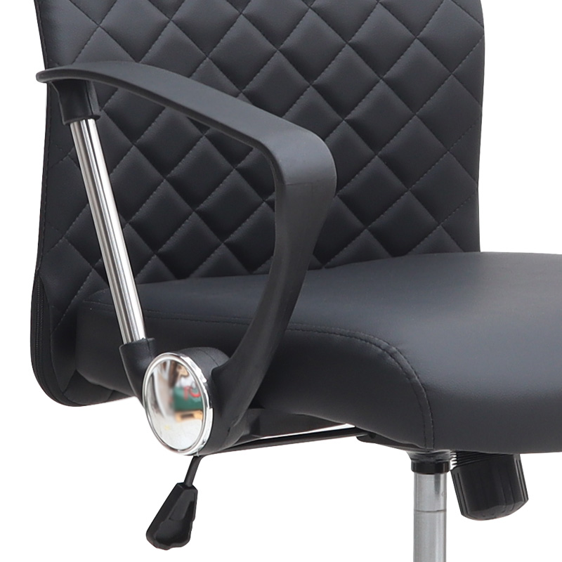 Καρέκλα γραφείου Novaro Megapap από τεχνόδερμα χρώμα μαύρο 61x68x111/121εκ.