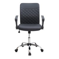 Καρέκλα γραφείου Avelon Megapap από τεχνόδερμα χρώμα μαύρο 60x56x94/103εκ.