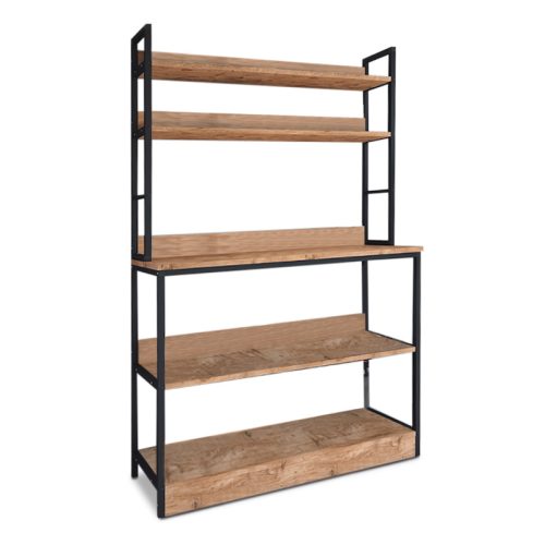 GP041-00421-1 Έπιπλο κουζίνας Foyer Megapap χρώμα μαύρο - pine oak 101x36x160,7εκ.