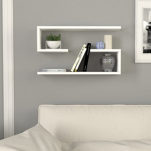 GP042-01601-1 Ραφιέρα τοίχου Jenika Megapap 2 τεμαχίων χρώμα λευκό 60x14,5x18εκ.