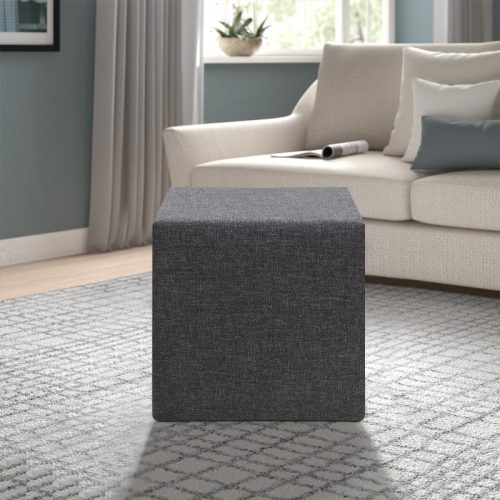 Σκαμπώ Linda Megapap υφασμάτινο χρώμα ανθρακί 40x40x40εκ.