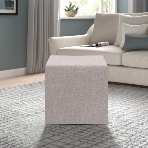 Σκαμπώ Linda Megapap υφασμάτινο χρώμα μπεζ 40x40x40εκ.