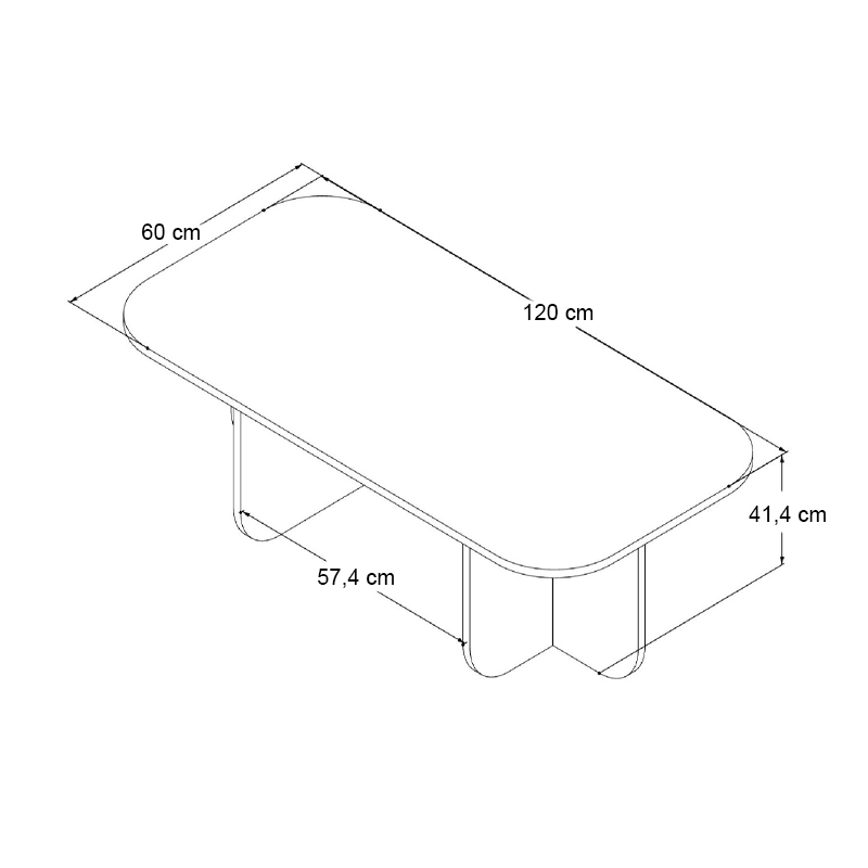 GP052-02323-5 Τραπεζάκι σαλονιού Becaj Megapap χρώμα atlantic pine 120x60x41,4εκ.