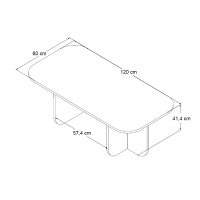GP052-02324-5 Τραπεζάκι σαλονιού Becaj Megapap χρώμα sapphire oak 120x60x41,4εκ.