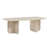 GP052-02325-4 Τραπεζάκι σαλονιού Becaj Megapap χρώμα travertine 120x60x41,4εκ.