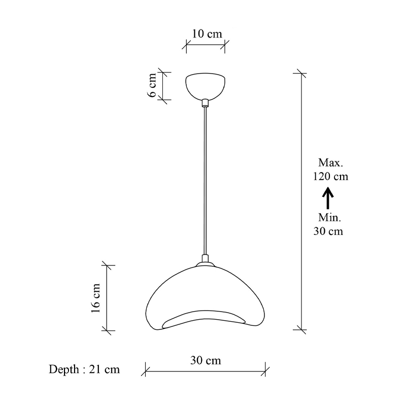 GP052-02491-4 Φωτιστικό οροφής Luna Megapap E27 fiberglass μονόφωτο χρώμα λευκό 30x21x120εκ.