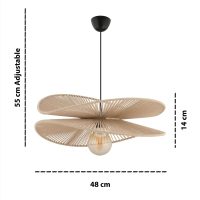 Φωτιστικό οροφής Dafodil Megapap E27 γιούτα μονόφωτο χρώμα μπεζ Ø48x55εκ.