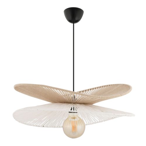 GP052-02502-1 Φωτιστικό οροφής Dafodil Megapap E27 γιούτα μονόφωτο χρώμα μπεζ - λευκό Ø48x55εκ.