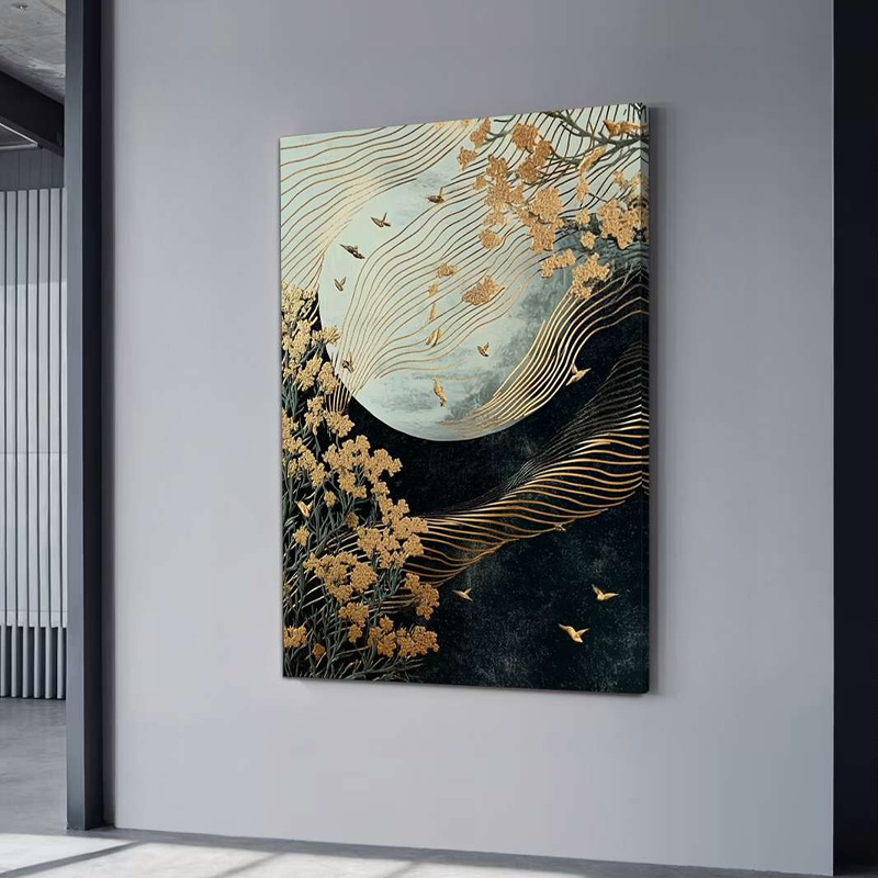 GP052-02621-1 Πίνακας σε καμβά "Golden Moon" Megapap ψηφιακής εκτύπωσης 70x100x3εκ.