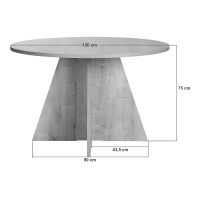 Τραπέζι Virela Megapap χρώμα καρυδί Ø120x75εκ.