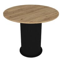 GP100-02971-3 Σετ τραπεζαρία 5τμχ Bohema - Kevin Megapap χρώμα μαύρο/sepet oak - μουσταρδί Ø90x77,7εκ.