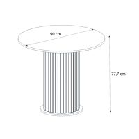 GP100-02971-6 Σετ τραπεζαρία 5τμχ Bohema - Kevin Megapap χρώμα μαύρο/sepet oak - μουσταρδί Ø90x77,7εκ.