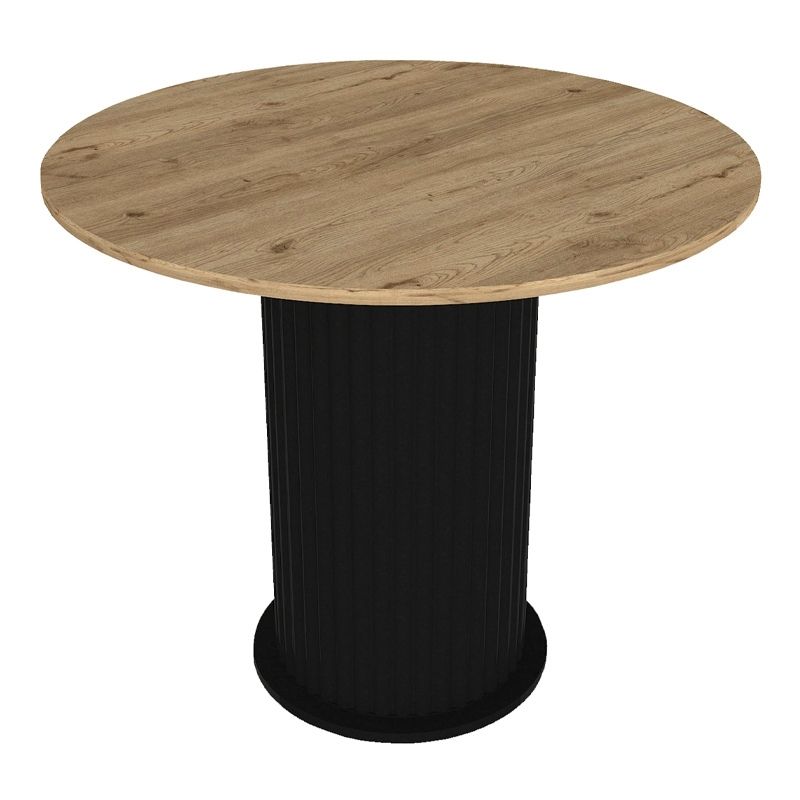 GP100-02992-3 Σετ τραπεζαρία 5τμχ Bohema - Chiara Megapap χρώμα μαύρο/sepet oak - γκρι Ø90x77,7εκ.