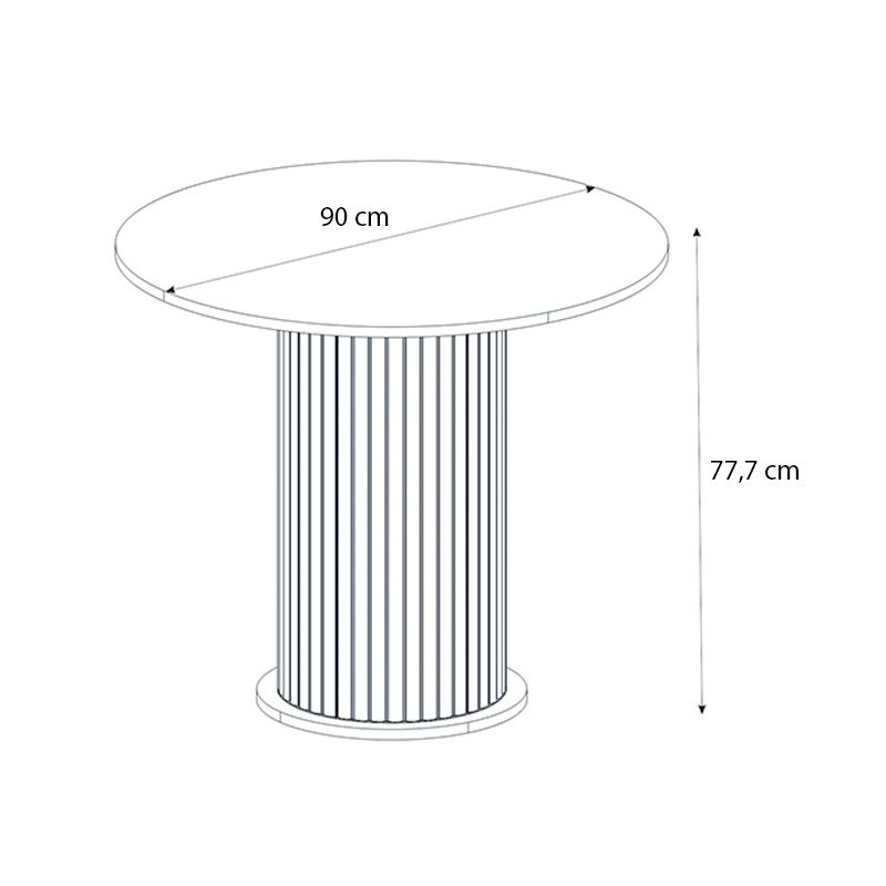 GP100-02992-6 Σετ τραπεζαρία 5τμχ Bohema - Chiara Megapap χρώμα μαύρο/sepet oak - γκρι Ø90x77,7εκ.