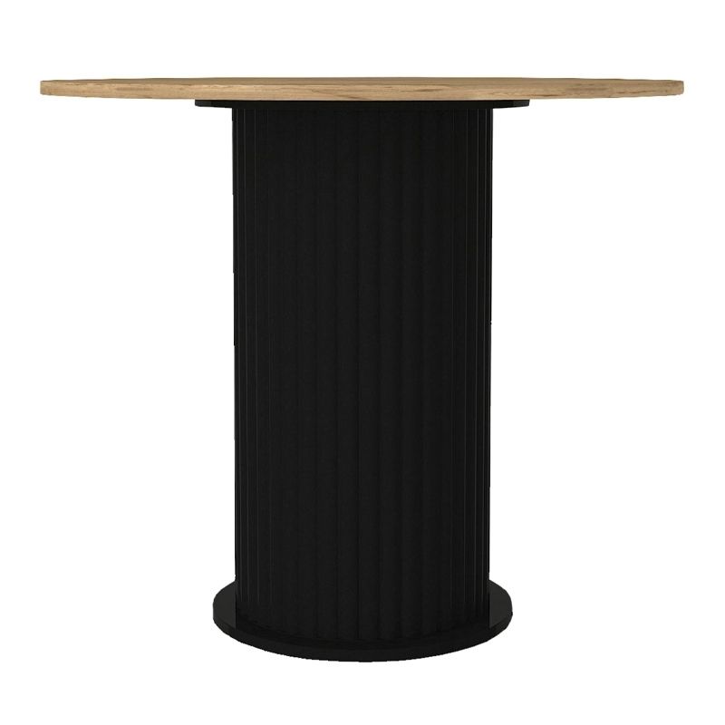 Σετ τραπεζαρία 5τμχ Bohema - Chiara Megapap χρώμα μαύρο/sepet oak - πράσινο Ø90x77,7εκ.