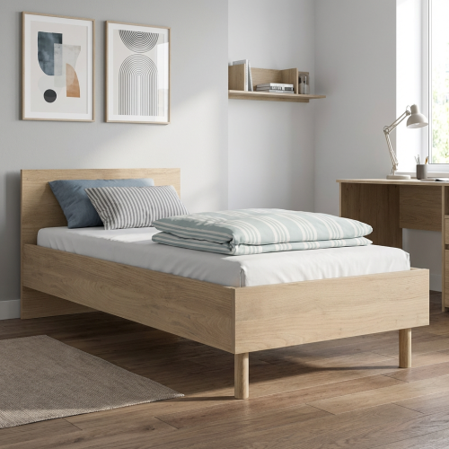 Ritmo κρεβάτι μονό 96x205x78εκ. ( για στρώμα 90x200εκ. )  Natural Chestnut