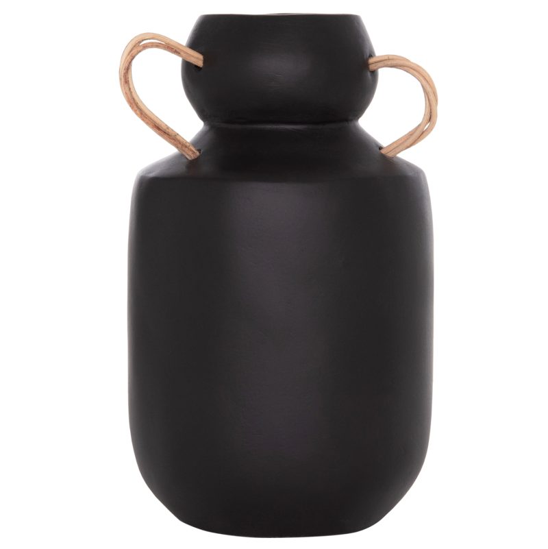 ΔΙΑΚΟΣΜΗΤΙΚΟ ΒΑΖΟ MIBO HM4688.01M ΤΕΡΑΚΟΤΑ ΜΑΥΡH--ΧΕΡΟΥΛΙΑ ΦΥΣΙΚΟ RATTAN Φ16,5x26Υεκ