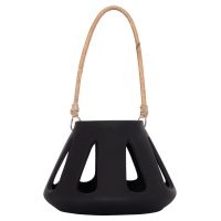 ΕΠΙΤΡΑΠΕΖΙΟ ΦΑΝΑΡΙ ERANTYL HM4696.01S ΜΑΥΡΟ FIBER CEMENT & ΧΕΡΟΥΛΙ RATTAN Φ25x17Yεκ.