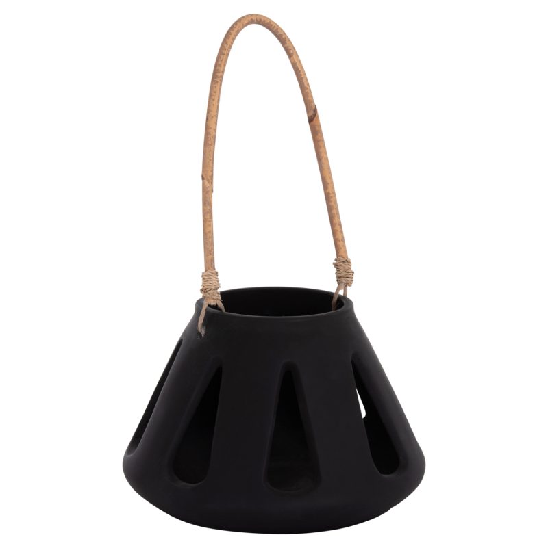 ΕΠΙΤΡΑΠΕΖΙΟ ΦΑΝΑΡΙ ERANTYL HM4696.01S ΜΑΥΡΟ FIBER CEMENT & ΧΕΡΟΥΛΙ RATTAN Φ25x17Yεκ.