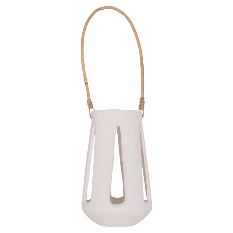 ΕΠΙΤΡΑΠΕΖΙΟ ΦΑΝΑΡΙ ERANTYL HM4696.02L ΛΕΥΚΟ FIBER CEMENT & ΧΕΡΟΥΛΙ RATTAN Φ17x27Yεκ.