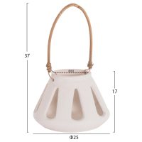 ΕΠΙΤΡΑΠΕΖΙΟ ΦΑΝΑΡΙ ERANTYL HM4696.02S ΛΕΥΚΟ FIBER CEMENT & ΧΕΡΟΥΛΙ RATTAN Φ25x17Yεκ.