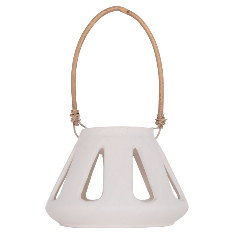 ΕΠΙΤΡΑΠΕΖΙΟ ΦΑΝΑΡΙ ERANTYL HM4696.02S ΛΕΥΚΟ FIBER CEMENT & ΧΕΡΟΥΛΙ RATTAN Φ25x17Yεκ.