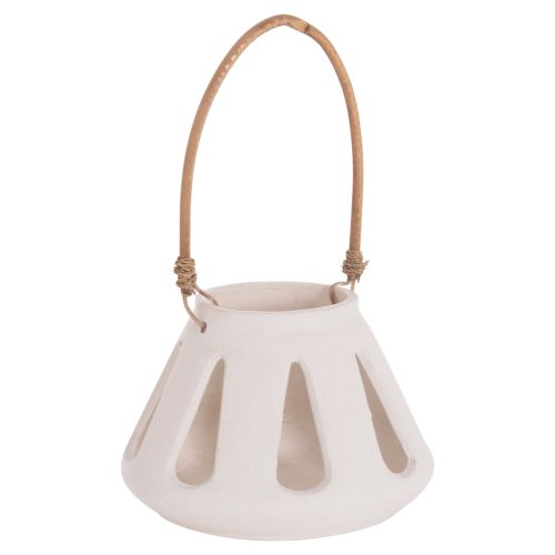 ΕΠΙΤΡΑΠΕΖΙΟ ΦΑΝΑΡΙ ERANTYL HM4696.02S ΛΕΥΚΟ FIBER CEMENT & ΧΕΡΟΥΛΙ RATTAN Φ25x17Yεκ.