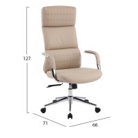 karekla-grafeioy-fb91835302-mpez-pu-derm-1 ΚΑΡΕΚΛΑ ΓΡΑΦΕΙΟΥ MEITE HM18353.02 ΜΠΕΖ PU ΔΕΡΜΑ--ΒΑΣΗ ΧΡΩΜΙΟΥ 66x71x127Υεκ