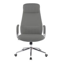 ΚΑΡΕΚΛΑ ΓΡΑΦΕΙΟΥ SONTY HM18354.10 ΑΝΟΙΧΤΟ ΓΚΡΙ PU ΔΕΡΜΑ--ΒΑΣΗ ΧΡΩΜΙΟΥ 67x68x125Υεκ