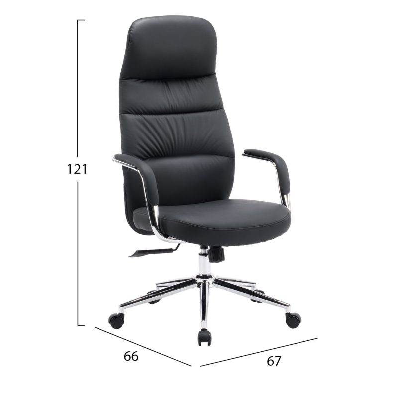 karekla-grafeioy-fb91835501-mayro-pu-der-1 ΚΑΡΕΚΛΑ ΓΡΑΦΕΙΟΥ TEETER HM18355.01 ΜΑΥΡΟ PU ΔΕΡΜΑ--ΒΑΣΗ ΧΡΩΜΙΟΥ 67x66x121Υεκ