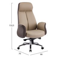 ΚΑΡΕΚΛΑ ΓΡΑΦΕΙΟΥ DRAMON HM18356.02 ΜΠΕΖ-ΚΑΦΕ PU ΔΕΡΜΑ--ΒΑΣΗ ΧΡΩΜΙΟΥ 66x70x132.5Υεκ