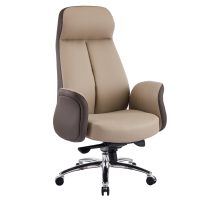 ΚΑΡΕΚΛΑ ΓΡΑΦΕΙΟΥ DRAMON HM18356.02 ΜΠΕΖ-ΚΑΦΕ PU ΔΕΡΜΑ--ΒΑΣΗ ΧΡΩΜΙΟΥ 66x70x132.5Υεκ