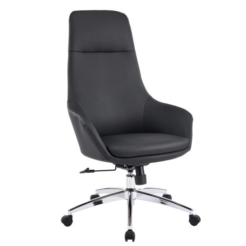 karekla-grafeioy-fb91835901-mayro-pu-der ΚΑΡΕΚΛΑ ΓΡΑΦΕΙΟΥ BEKKER HM18359.01 ΜΑΥΡΟ PU ΔΕΡΜΑ--ΒΑΣΗ ΧΡΩΜΙΟΥ 67x67x126Υεκ