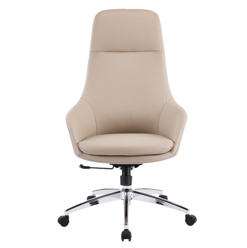 ΚΑΡΕΚΛΑ ΓΡΑΦΕΙΟΥ BEKKER HM18359.02 ΜΠΕΖ PU ΔΕΡΜΑ--ΒΑΣΗ ΧΡΩΜΙΟΥ 67x67x126Υεκ