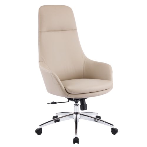 karekla-grafeioy-fb91835902-mpez-pu-derm ΚΑΡΕΚΛΑ ΓΡΑΦΕΙΟΥ BEKKER HM18359.02 ΜΠΕΖ PU ΔΕΡΜΑ--ΒΑΣΗ ΧΡΩΜΙΟΥ 67x67x126Υεκ