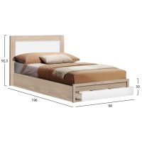 ΚΡΕΒΑΤΙ MELANY HM346 ΜΕ 1ΣΥΡΤΑΡΙ SONAMA-ΛΕΥΚΟ 90Χ190