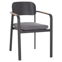 ΠΟΛΥΘΡΟΝΑ ΤΡΑΠΕΖΑΡΙΑΣ ELARA HM6414.01 ΓΚΡΙ ΑΛΟΥΜΙΝΙΟ-OLEFIN--ΞΥΛΟ TEAK 56x62x78Υεκ.