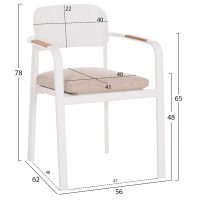 polythrona-trapezarias-fb9641402-leyko-a-1 ΠΟΛΥΘΡΟΝΑ ΤΡΑΠΕΖΑΡΙΑΣ ELARA HM6414.02 ΛΕΥΚΟ ΑΛΟΥΜΙΝΙΟ-ΜΠΕΖ OLEFIN--TEAK 56x62x78Υεκ