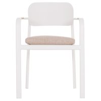 polythrona-trapezarias-fb9641402-leyko-a-2 ΠΟΛΥΘΡΟΝΑ ΤΡΑΠΕΖΑΡΙΑΣ ELARA HM6414.02 ΛΕΥΚΟ ΑΛΟΥΜΙΝΙΟ-ΜΠΕΖ OLEFIN--TEAK 56x62x78Υεκ