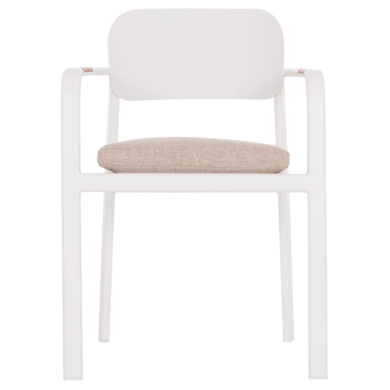 polythrona-trapezarias-fb9641402-leyko-a-2 ΠΟΛΥΘΡΟΝΑ ΤΡΑΠΕΖΑΡΙΑΣ ELARA HM6414.02 ΛΕΥΚΟ ΑΛΟΥΜΙΝΙΟ-ΜΠΕΖ OLEFIN--TEAK 56x62x78Υεκ