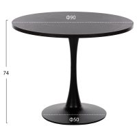 ΣΕΤ ΤΡΑΠΕΖΑΡΙΑΣ 3ΤΜΧ ROLLO HM21389 ΣΤΡΟΓΓΥΛΟ ΤΡΑΠΕΖΙ--2 ΚΑΡΕΚΛΕΣ ΣΕ ΜΑΥΡΟ