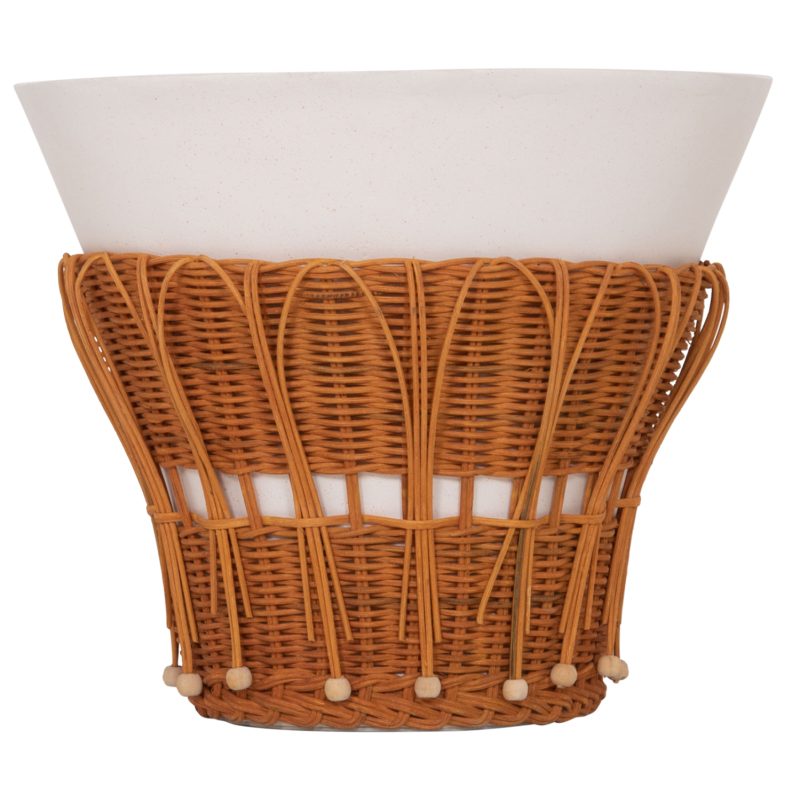 ΤΡΑΠΕΖΙ ΒΟΗΘΗΤΙΚΟ PERRAL HM18164.02S FIBER CEMENT ΛΕΥΚΟ-ΦΥΣΙΚΟ RATTAN--Φ42x36Υεκ