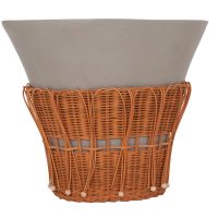 ΤΡΑΠΕΖΙ ΣΑΛΟΝΙΟΥ PERRAL HM18164.03L FIBER CEMENT ΓΚΡΙ-ΦΥΣΙΚΟ RATTAN--Φ55x45Υεκ